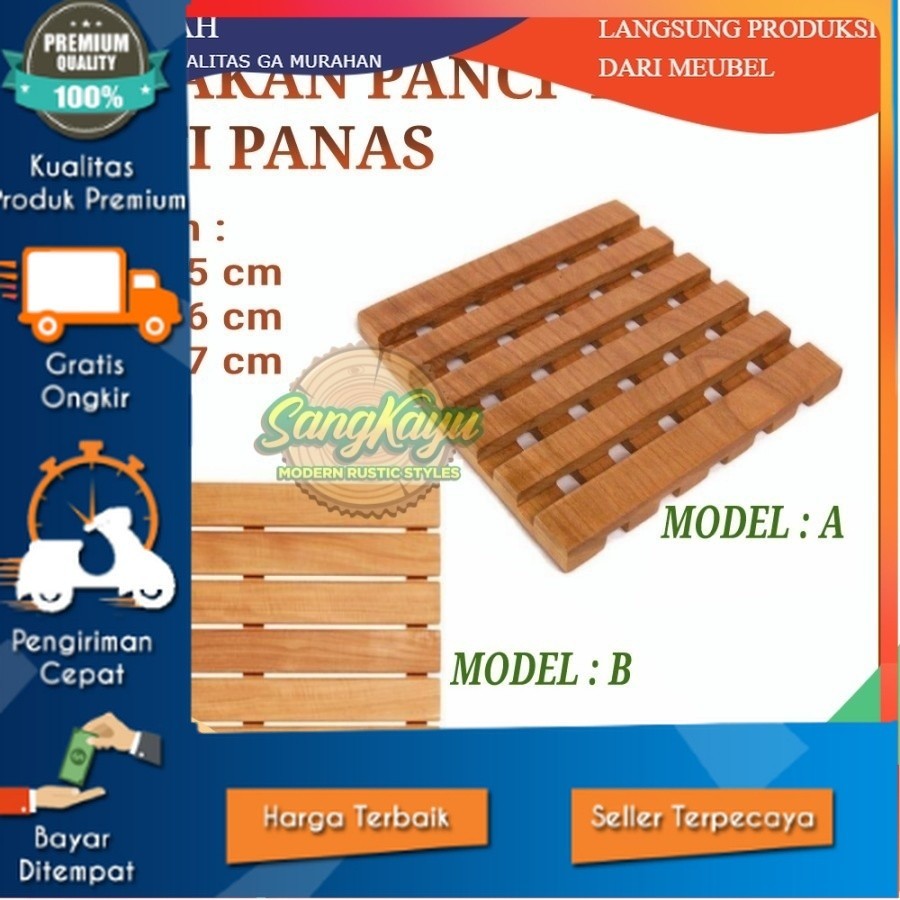 Tatakan panci panas alas panci kayu anti panas kotak talenan kayu | tatakan panci kayu | alas panci 