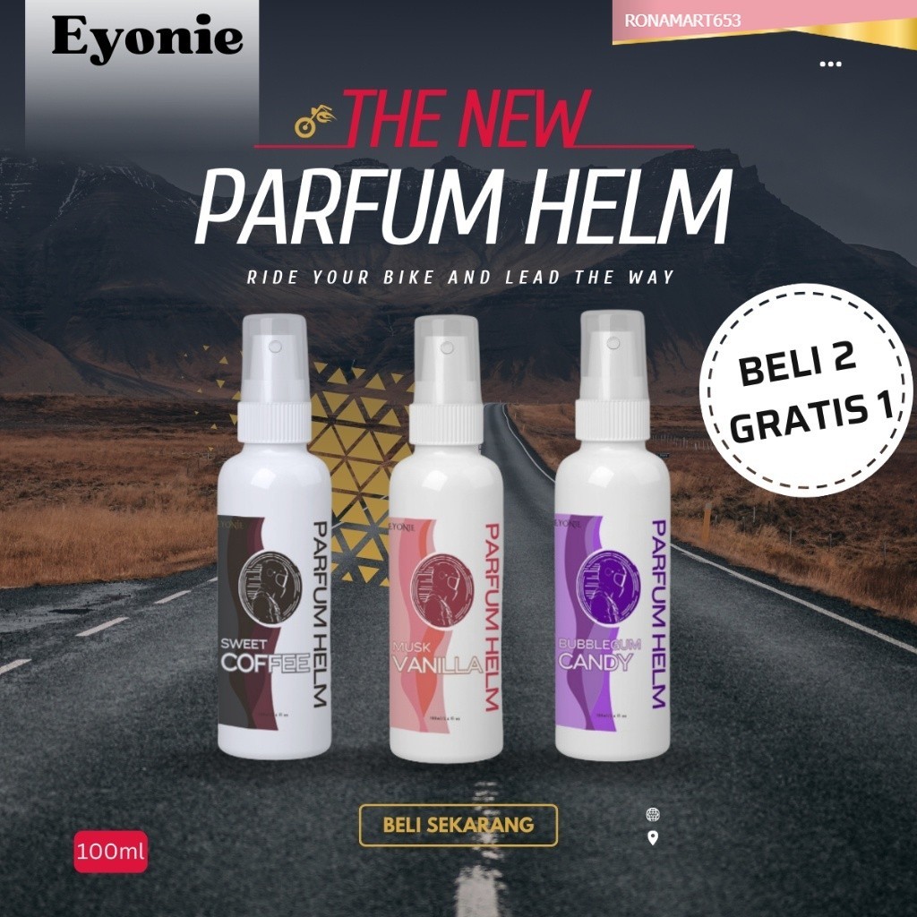 Eyonie Spray Helm Parfum 100 ml Penghilang Bau Apek Parfum Helm Motor Cairan Anti Bakteri dan Bebas 