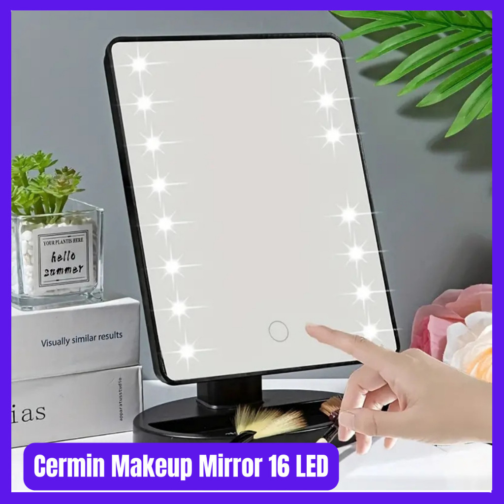 inovasi_tani-Cermin Makeup Mirror 16 LED Light Home Solutions Cermin Makeup Mirror 16 LED Light - HS