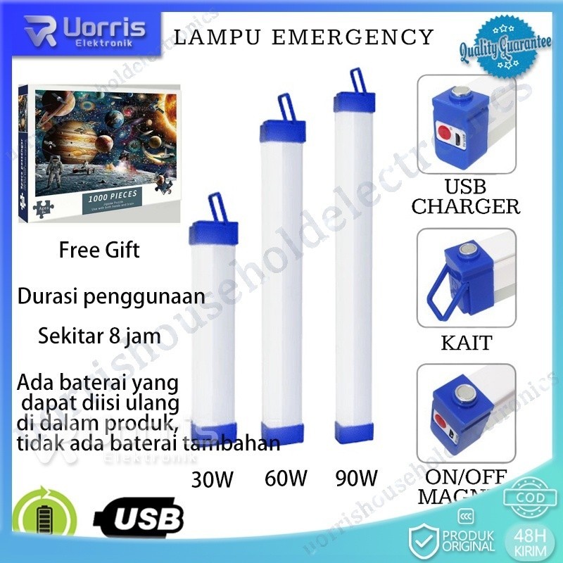 lampu neon led panjang T7 usb bolam let portable emergency lamp darurat mati lampu lid terang untuk 
