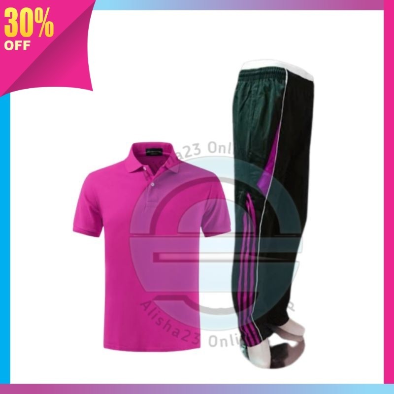 Set Olahraga Murah Pakaian Kekinian Jogging Sport / Setelan Kaos Kerah lengan pendek/Seragam celana 