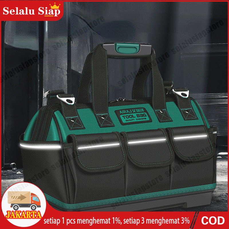 GREENER Toolbag 13/14/16/18inch Kain Oxford Tebal Tas Alat Perkakas Kuat Tas Perkakas Toolkit Toolbo