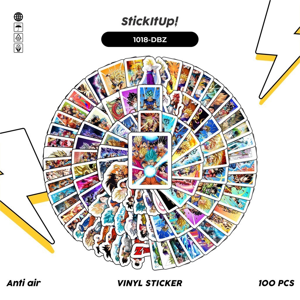 

COD✨ 100 Pcs Stiker Pack Dragon Ball v3 Lucu Aesthetic Vynil Waterproof untuk Freebies Sticker Buku Journal Casing HP Laptop