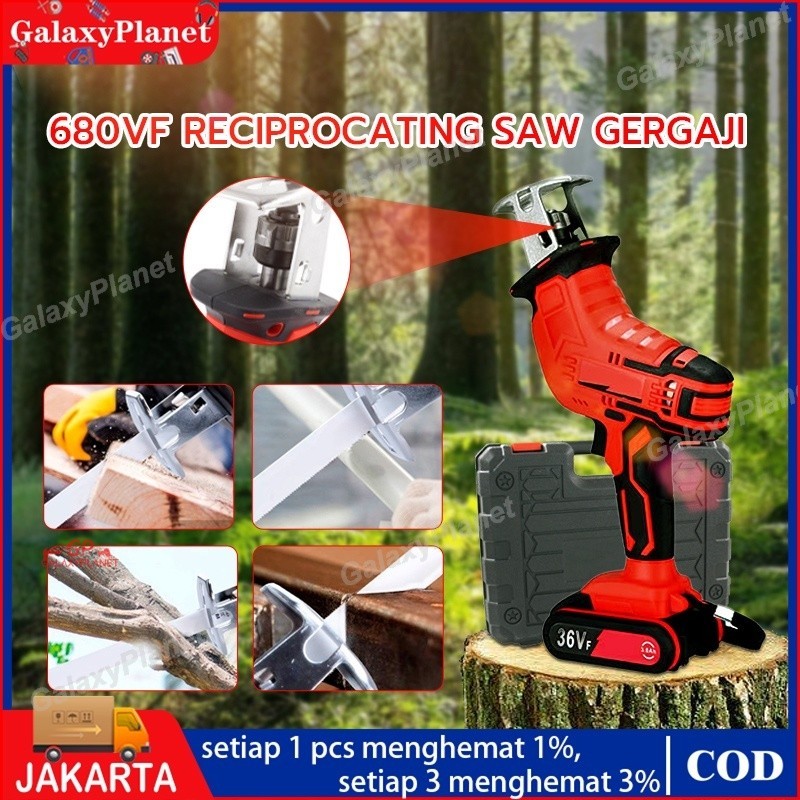 Gergaji mesin mini Listrik Chainsaw Portabel tanpa kabel gergaji
