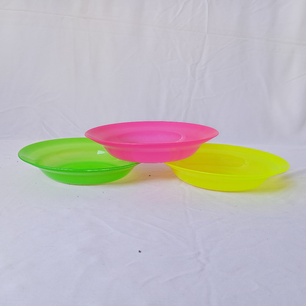 (1 Lusin) Piring Kaca 7 & 9 / Piring Makan Kecil / Piring Kacang / Piring Cemilan / Piring Plastik