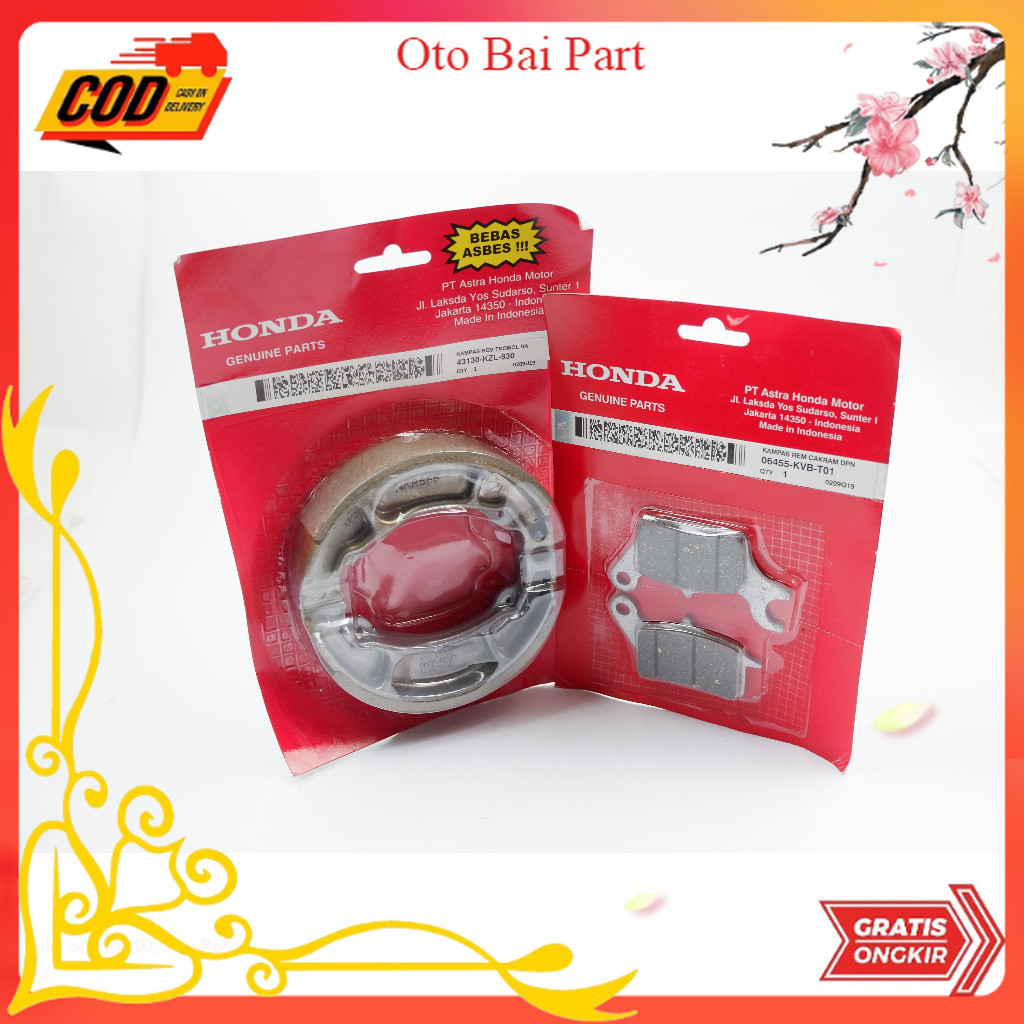 kampas rem honda beat - kampas rem belakang beat fi KVB - KZL Part Motor