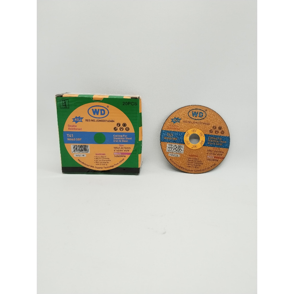 Batu Potong Gerinda Asli Original WD 4" Per DUS/KARTON isi 600 pcs