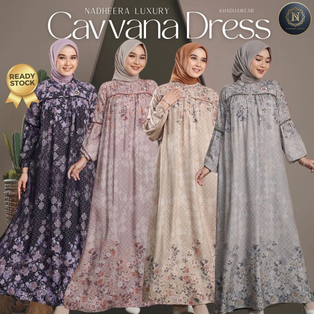 [BISA COD] CAVVANA DRESS NADHEERA LUXURY cavana rayon gamis terbaru motif nadeera Original Brand Nad