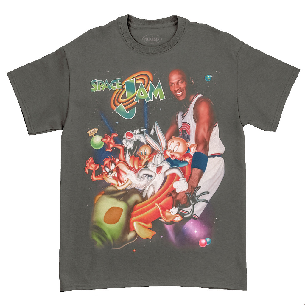 Kaos Space Jam Movie 1996 Michael Jordan T-shirt Vintage Original Design Cotton High Quality Fashion