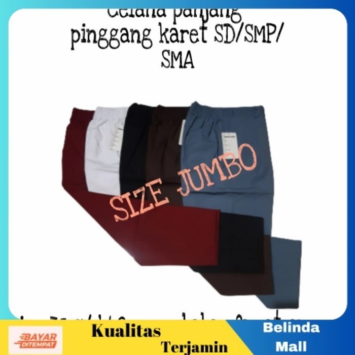 

⭐COD⭐ DISKON celana sekolah JUMBO SD/SMP/SMA panjang mera,biru,abu,hitam,pramuka Hijau, 35