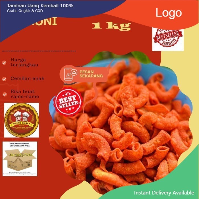 

makroni 1kg pedas / makroni aroma daun jeruk