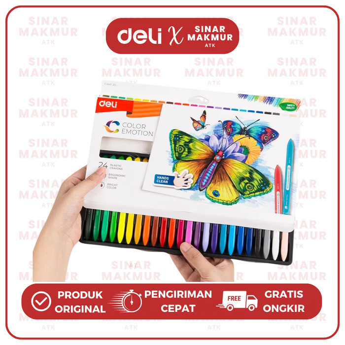 

Plastic Crayon/School Crayon/Krayon 24 Warna Deli C20020 (Set) RB9