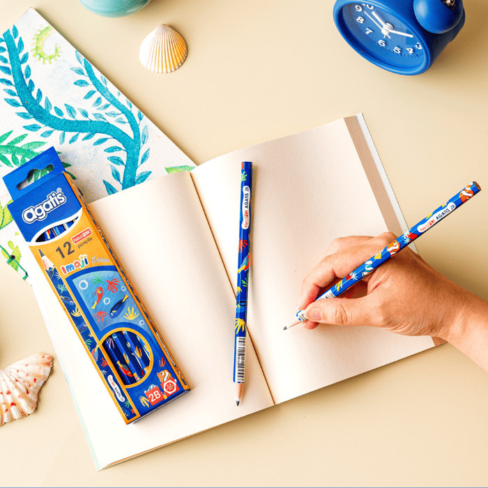 

Asaba Stationery- Pensil Tulis Agatis Neopex Hexagonal 2B IMAJIKU- Sea Animal Series - 1Box Isi 12pcs