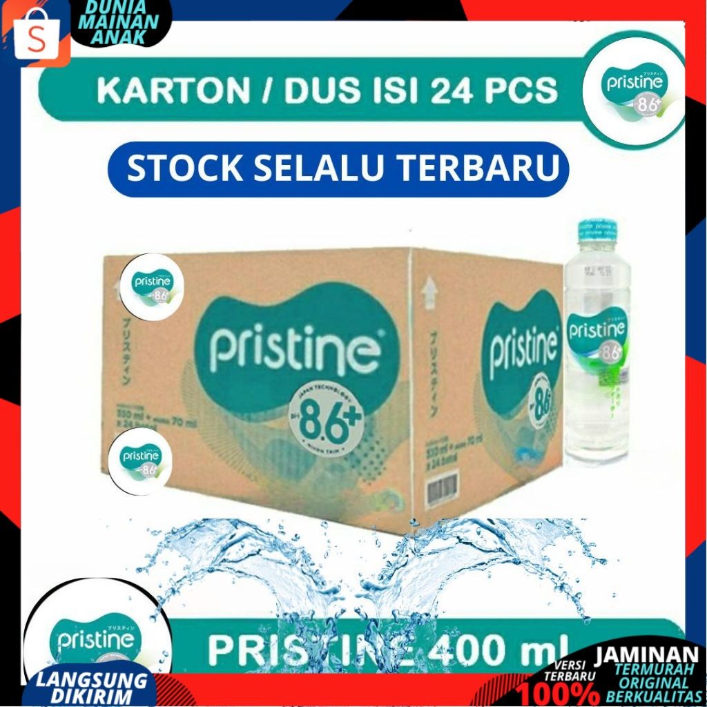 

DMA Air Mineral PRISTINE PH 8+ 400 ML Isi 24 Botol PER DUS PER KARTON