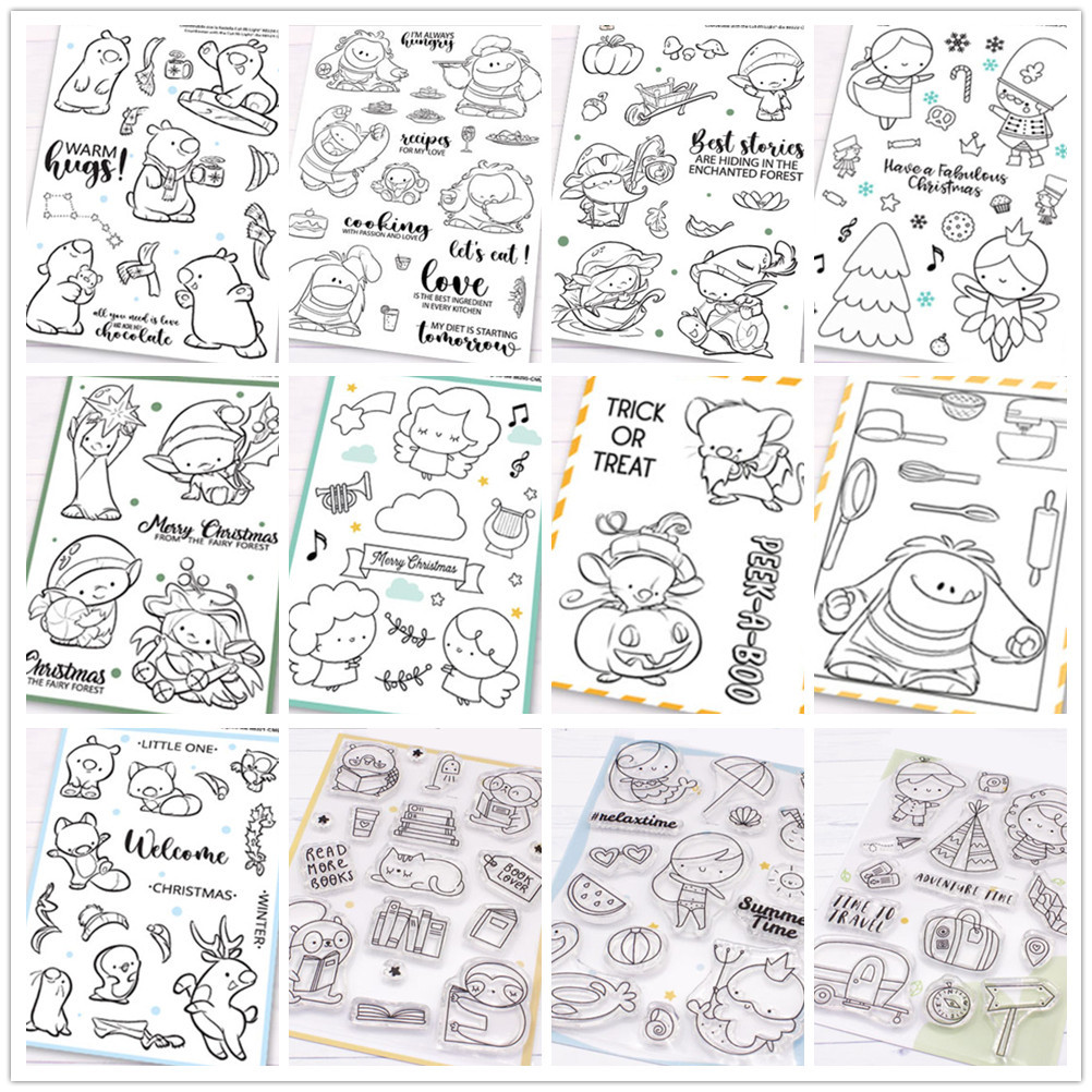 

New Christmas animals Clear Silicone Stamp / seal for DIY Scrapbooking / Album Decorative Clear Stamp Sheets A656