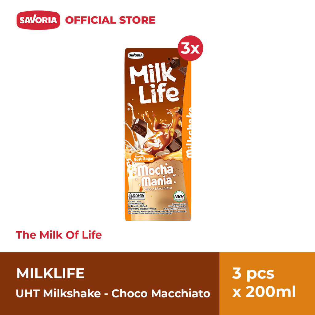 

MilkLife UHT Milkshake Choco Machiato - Susu Rasa Mocha 3 Pcs x 200ml