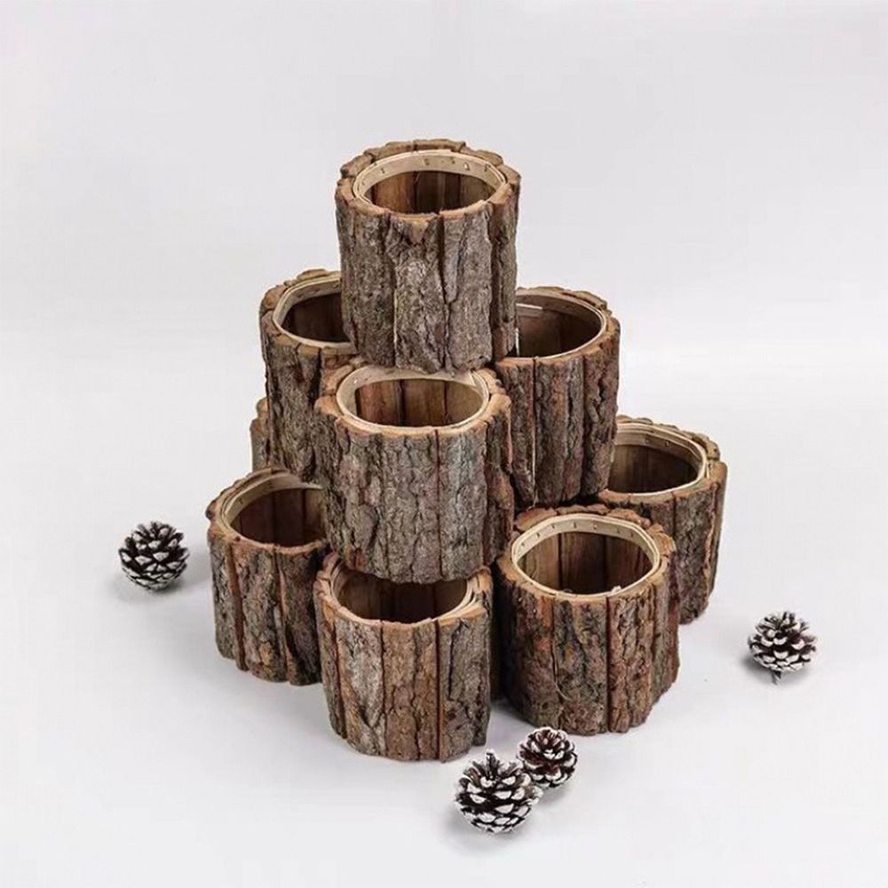 

Stationery Storage Wooden Bark Pen Holder Multifunctional Minimalism Desktop Organizer Cosmetic Holder Stationery Box