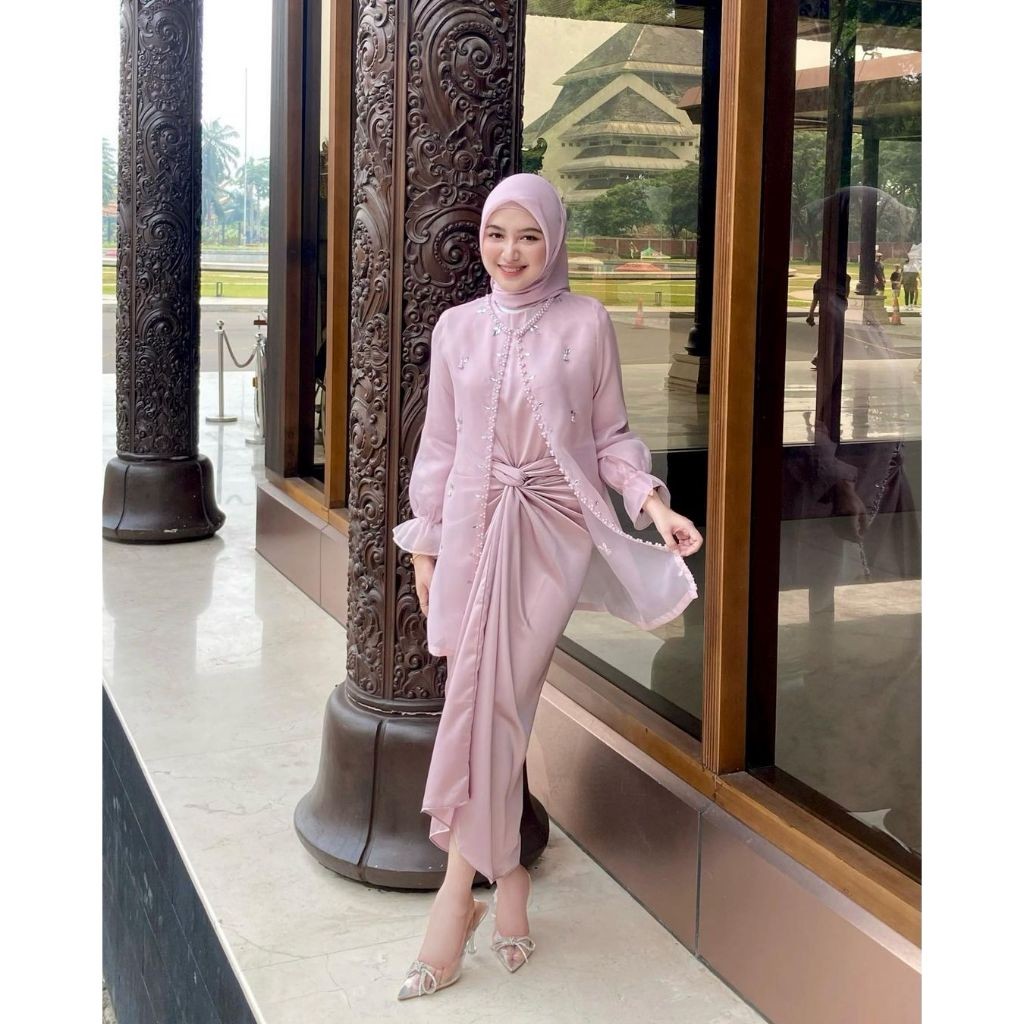 ONE SET JEMMA ORGANZA TERMURAH READY JUMBO SETELAN KONDANGAN WANITA KEKINIAN GAUN PESTA REMAJA BAJU 