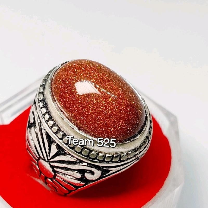 cincin pasir emas / batu rintik emas / cincin asli pria wanita Elegan