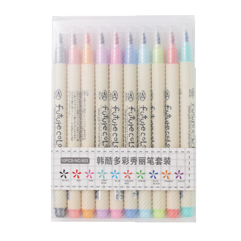 

10pcs/lot Colored Brush Pen Art Sketching Markers Drawing Set Watercolor Paint Pens For Calligraphy Scrapbooking Diary Supplies