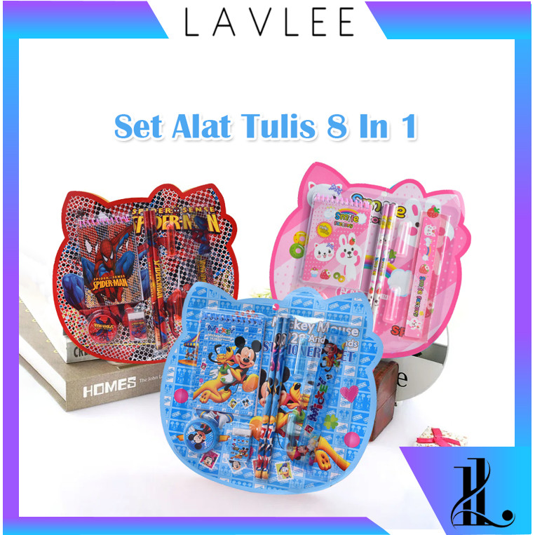 

LAVLEE - S5931 Stationary Set Karakter Kartun / Set Alat Tulis 8 in 1 / Set Alat Tulis Kartun Lucu / Stationery Set 8 in 1 Lucu