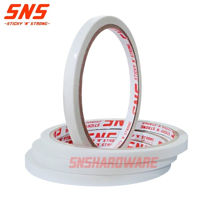 

DT6x7 DOUBLE TAPE 6mm x 7 Meter 1/4 Inch Dobel Tip Super Kuat 6 mm x 7Meter SNS STICKY N STRONG