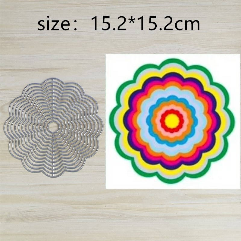

Circular Flower Metal Cut Dies Stencils for Scrapbooking Stamp/Photo Album Decorative Embossing DIY Paper Cards