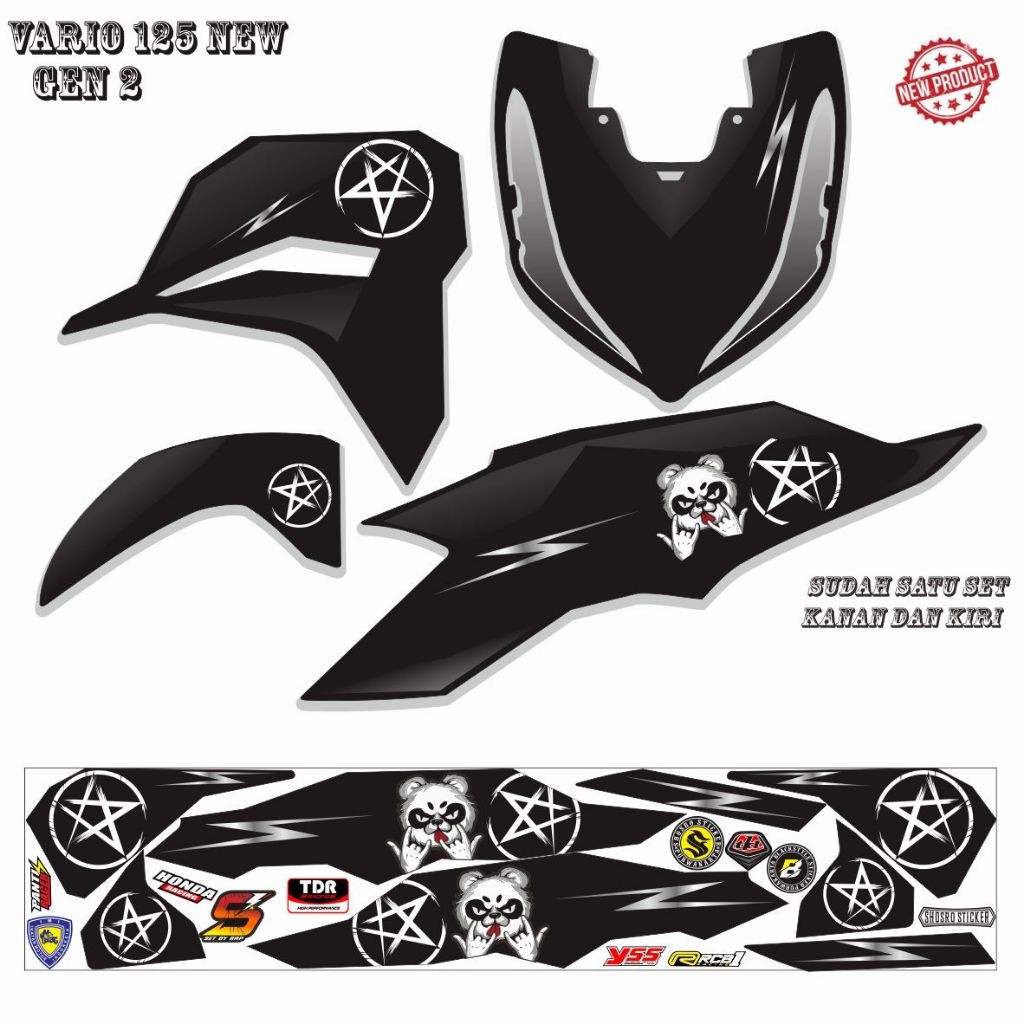 STRIPING MOTIF PANDA STIKER VARIO NEW 125 GEN 2 SIMPLE MOTIF