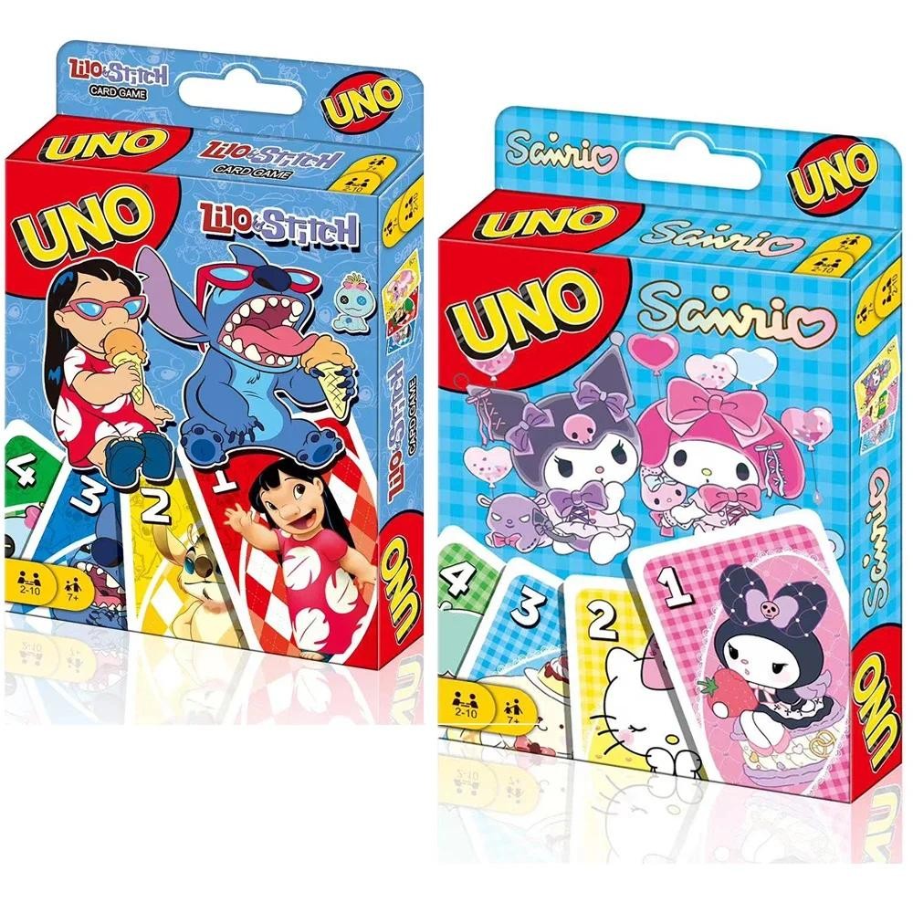 UNO Stitch Chessboard Game Anime Cartoon Kawaii Character Pattern Family Fun Entertainment UNO Card 