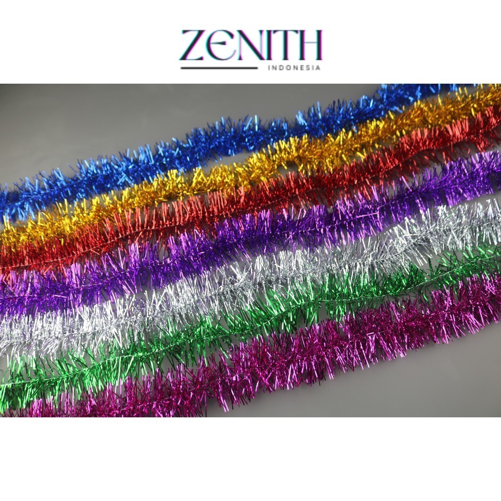 

Zenith - SLINGER 2 Meter Diameter 5cm Single Colored / Mix / Motif Rumbai Garland Tensil Tinsel Metalik Hiasan