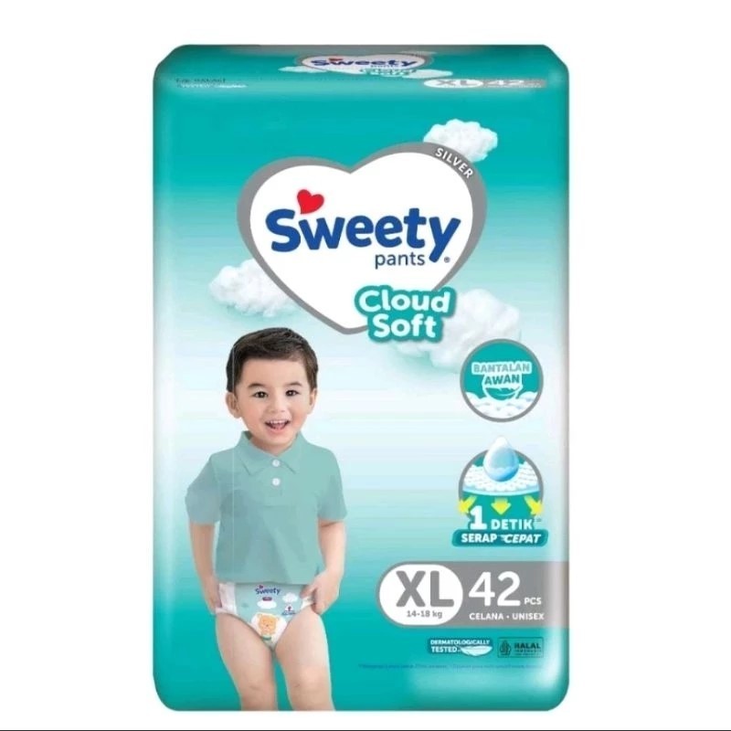 Popok Bayi Pampers SWEETY SILVER JUMBO M60 | L54 | XL42 Dry Pants Diapers Antiruam Anti Ruam Bayi Ek