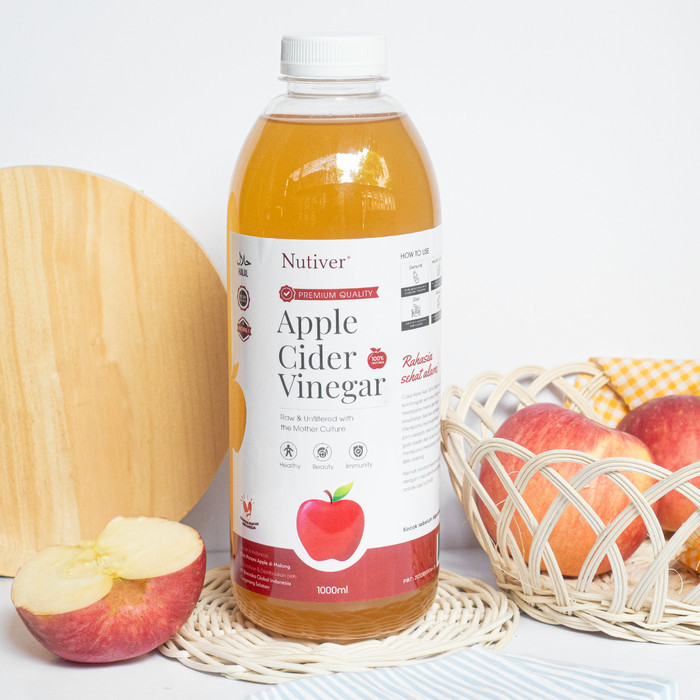 

Cuka Apel Organik With The Mother Nutiver 1000ML | Apple Cider Vinegar