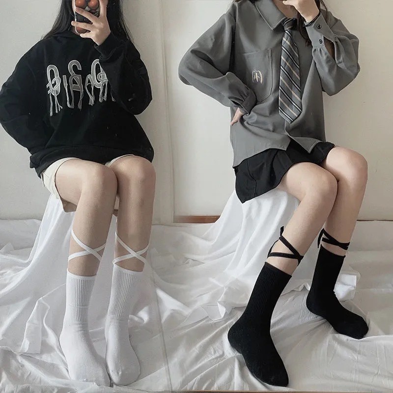 White JK Socks Women's Tube Socks Summer Jk Socks Knee Socks Cotton Lolita Stockings Street Black Ca