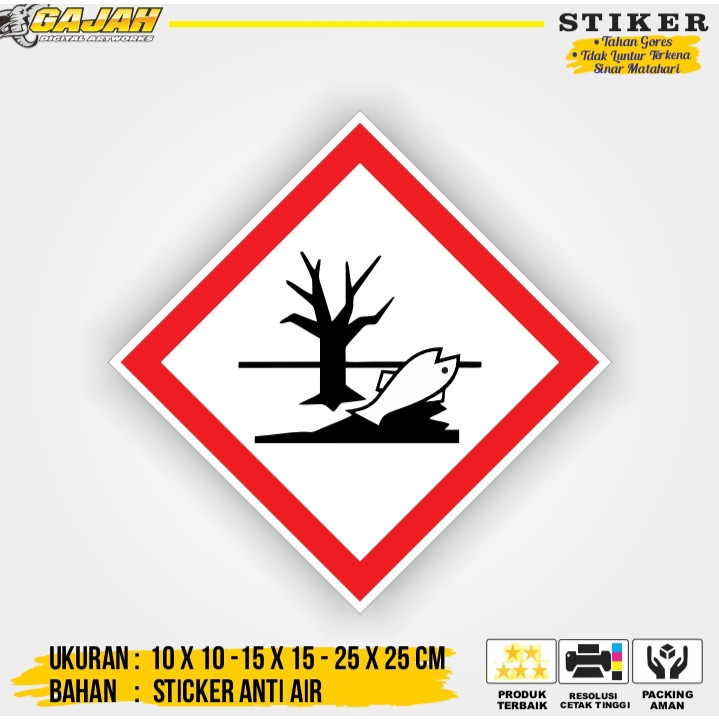 

STIKER LABEL TANDA SIMBOL LIMBAH B3 STIKER HAZMAT BERBAHAYA TERHADAP LINGKUNGAN