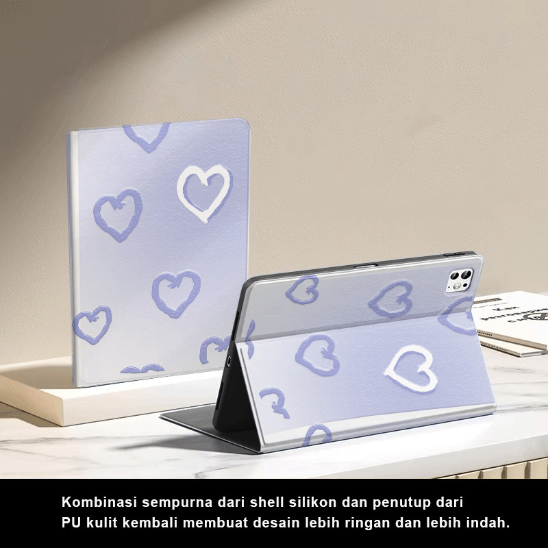 Hati ungu Case tablet iPad Mini 4 Mini 5 7,9”Mini 6 Mini 7 8,3” Air 1 2 9,7”4 5 10,9" Pro 11”12.9”20
