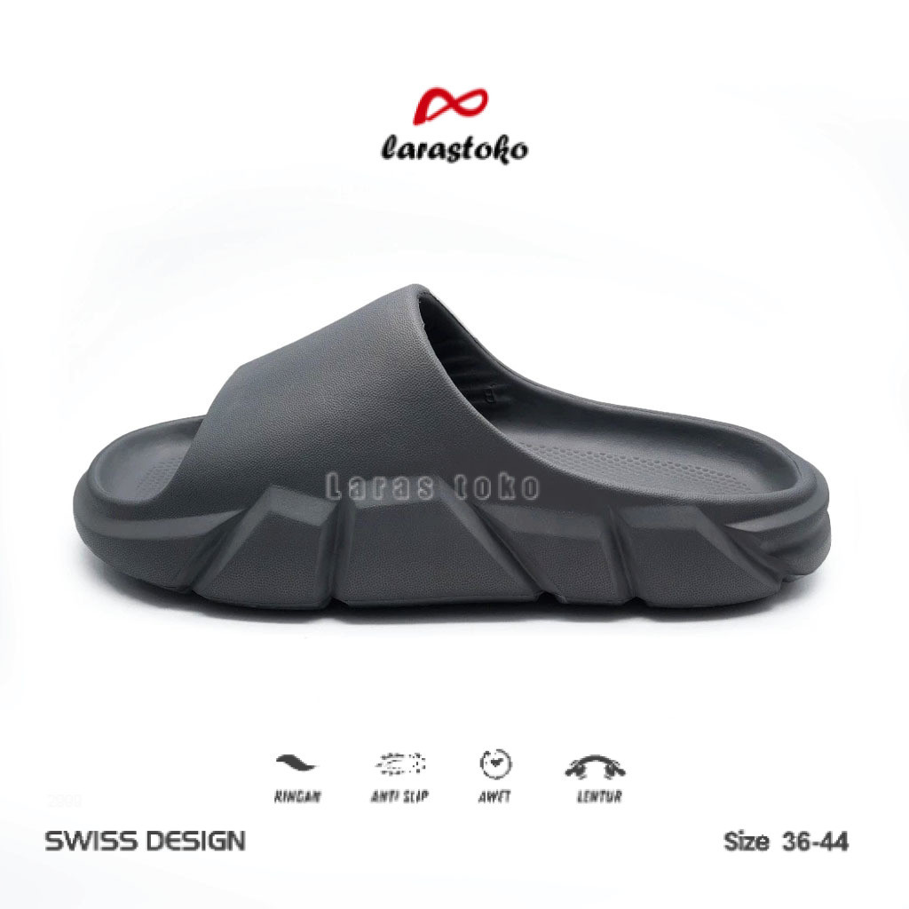 Sendal Cowok Slop Pria Eva Black Hitam Sandal Keren Kekinian Zero Rock Shoes 2025 2026 Semeru Adis Y