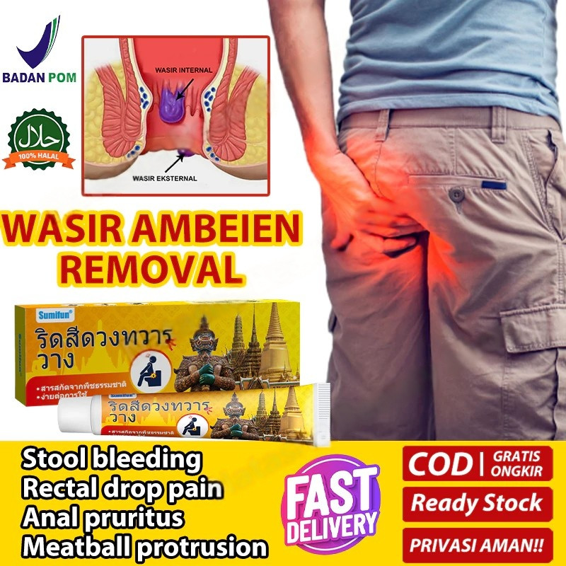 Thailand Obat wasir Salep wasir Salep ambeien paling ampuh 20g Ekstrak herbal untuk menghilangkan am