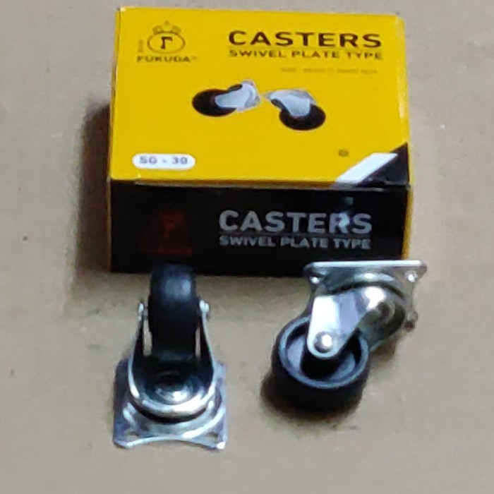 Roda Gepeng/Roda Koper Hitam FUKUDA SG-30 11/4" (30mm)