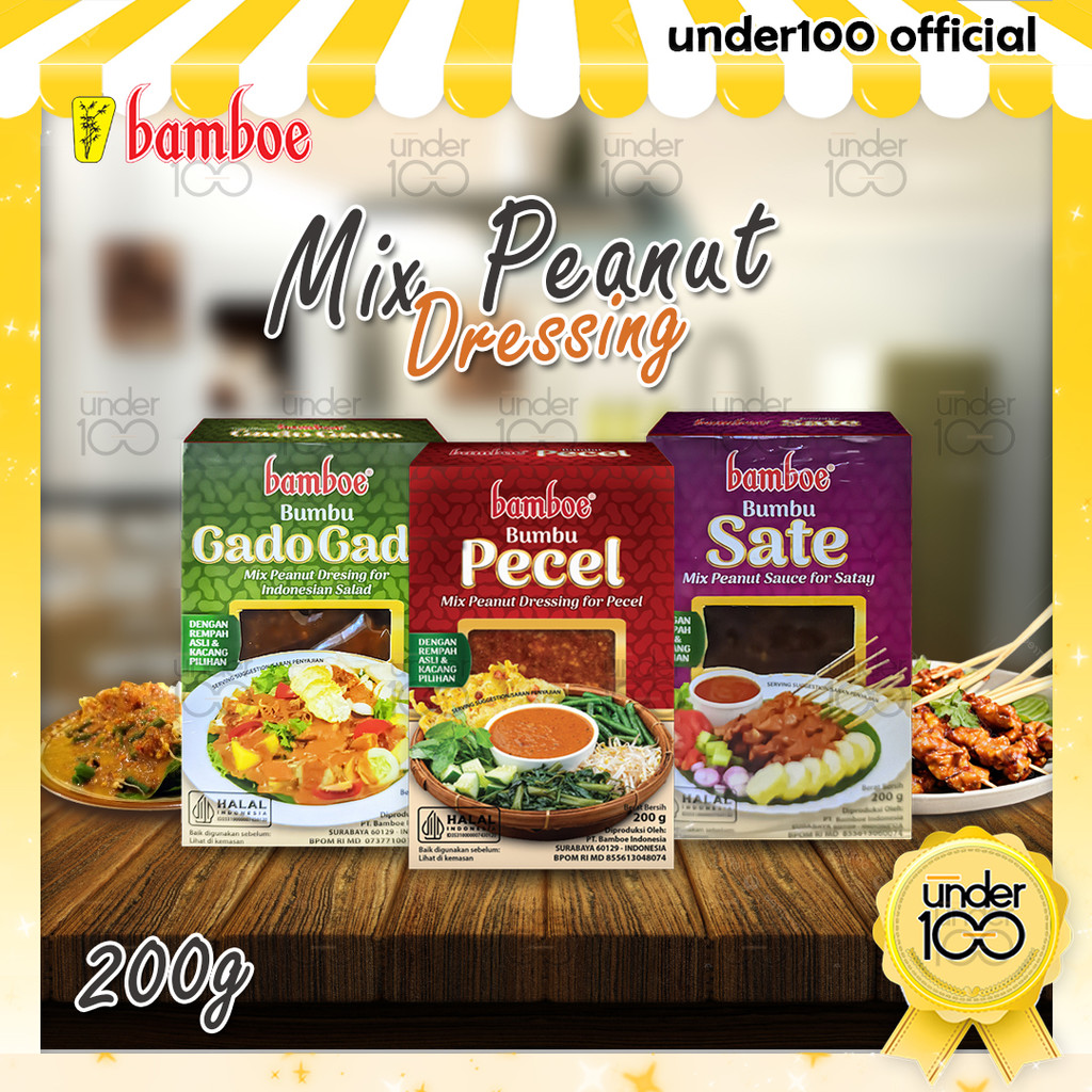 

❤ Under100 ❤ Bamboe Bumbu Kacang Instan 200g | Bumbu Pecel | Bumbu Gado Gado | Bumbu Sate | HALAL BPOM