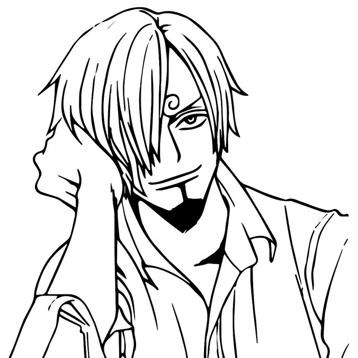 

10 LEMBAR kertas mewarnai, GAMBAR MEWARNAI tema ONE PIECE -SANJI
