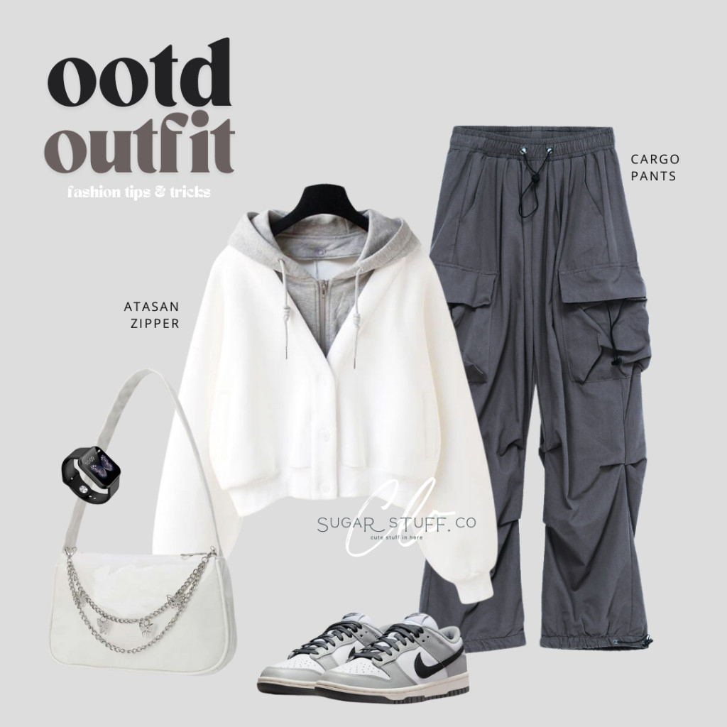 Setelan Wanita OOTD Kekinian terbaru Outfit Hijab Korean Style Sweater Oversize Tebal | Trendy