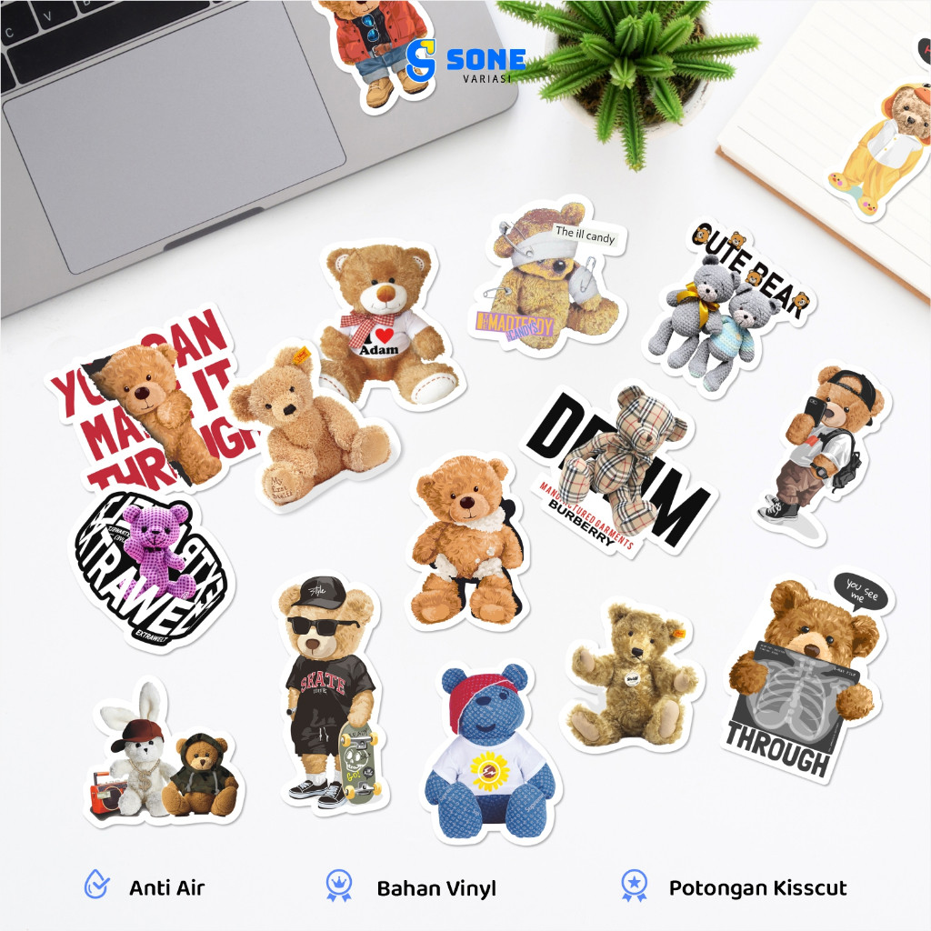 

Stiker Teddy Bear / Vinyl Waterproof Anti Air / Sticker Kartun Boneka Lucu Buku Journal Koper Motor Casing HP Laptop Tumbler Botol Minum Sepeda IPad Tablet Polaroid Kulkas