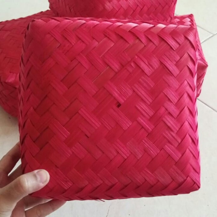 GK besek bambu warna 18cm hijau, merah, biru, kuning, pink