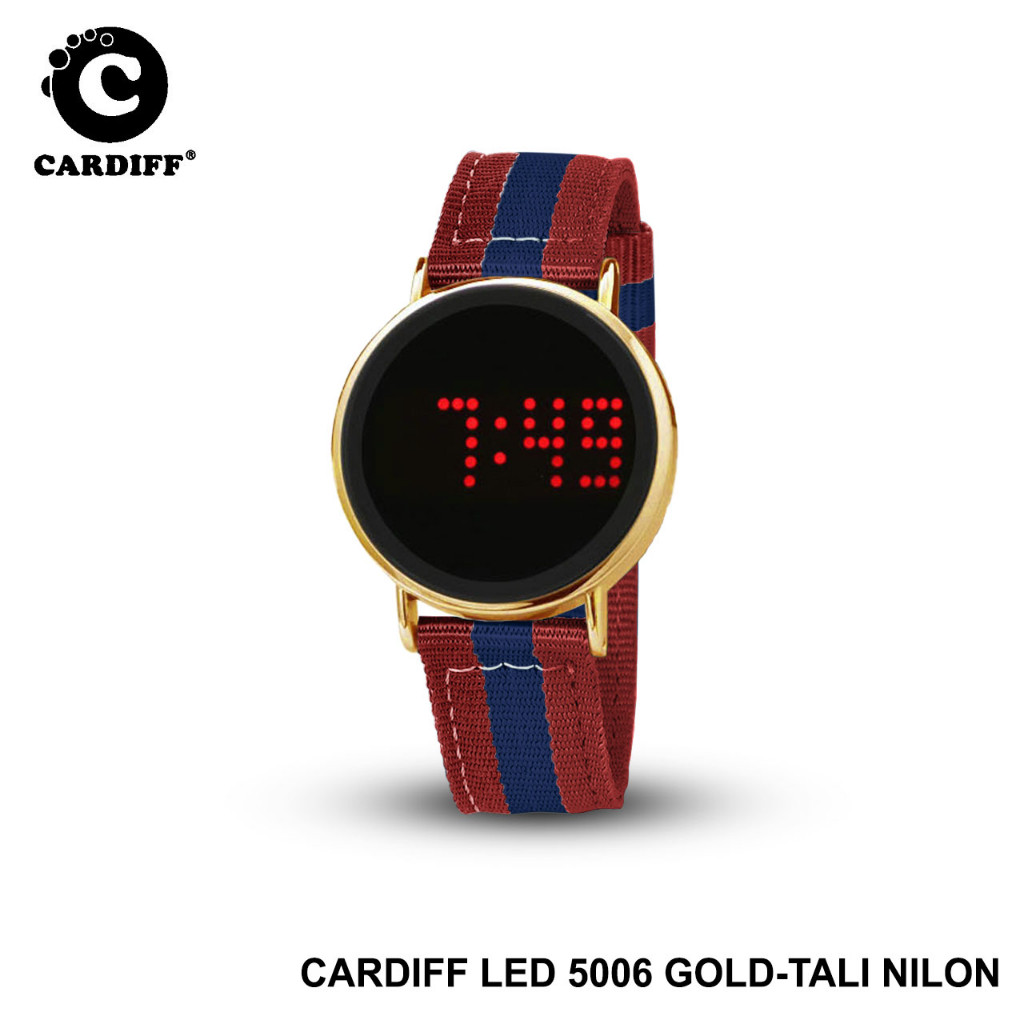 CARDIFF Led 5006 Jam Tangan Digital Tali Nilon Wanita Series Best Seller Water Resist