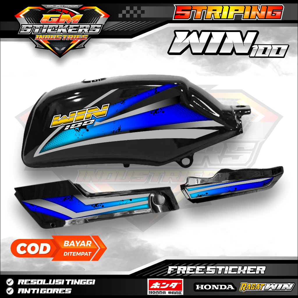 Striping Stiker Variasi Honda Win 100 Original Variasi