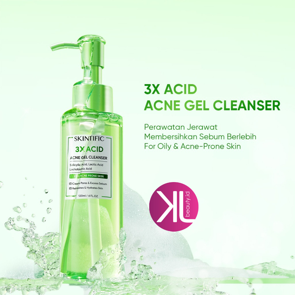 SKINTIFIC - 3X Acid Acne Gel Cleanser 120ml Facial Wash