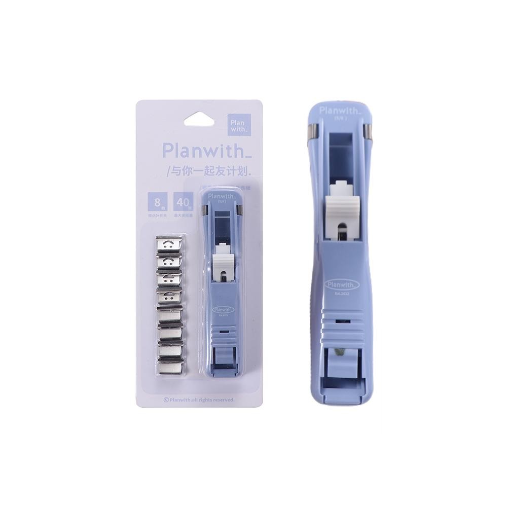 

Office Creative Tape Dispenser Metal Paper Clips Paper Machine Push Clip Binder Push Clamp Iron Clip Staples Stapler Push Clip