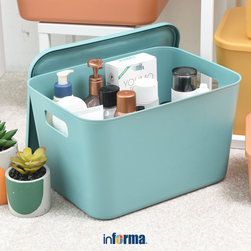 Informa 32.5x24.5x19 cm Lolla Kotak Penyimpanan - Hijau Kotak Serbaguna Wadah Simpan Storage Box Bok