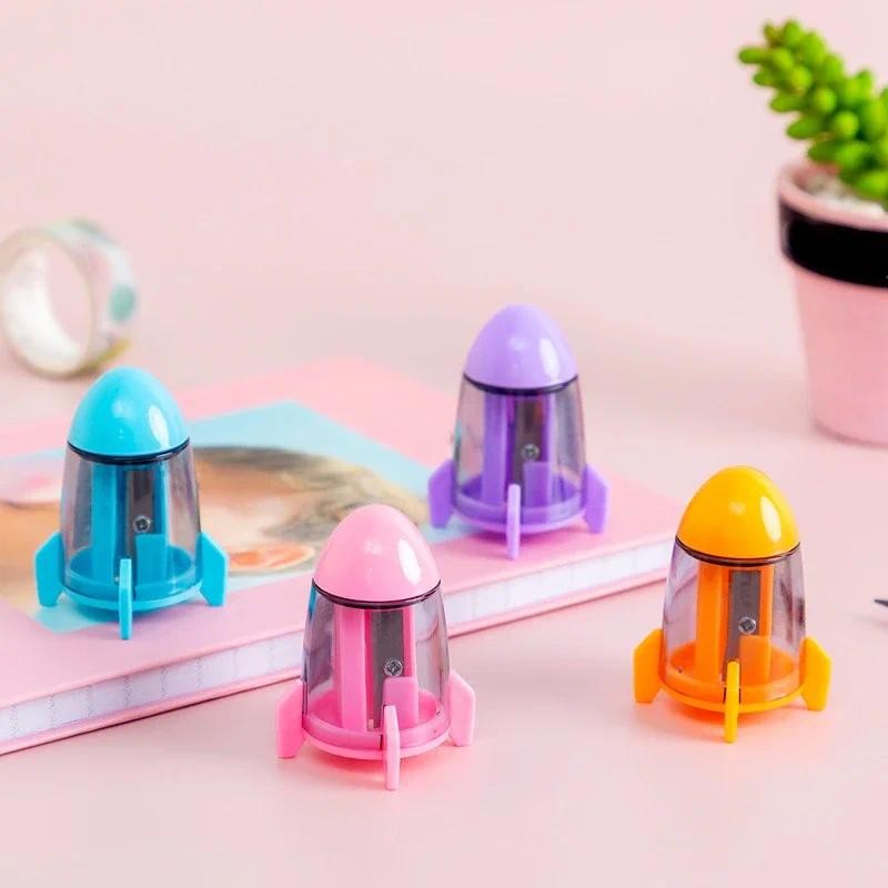 

1/2pcs Creative Rocket shape Pencil Sharpeners Funny Pencil Cutting Tools School Supplies Student Stationery for kids Gift