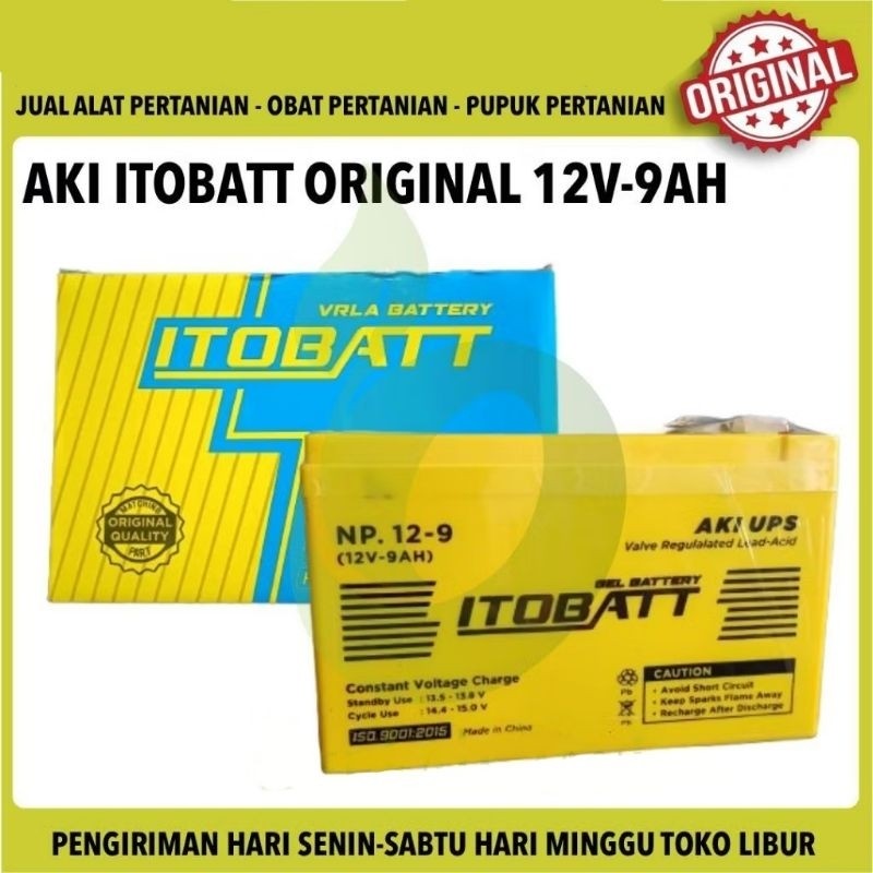Aki Kering Itobatt 12V 9AH untuk UPS Tangki Sprayer Elektrik Selis NP 12-9 VRLA Battery Accu Itobat 